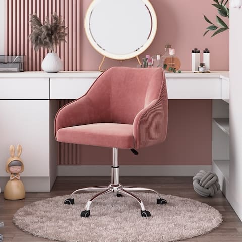 Corvus Braff Velvet Upholstered Adjustable Ergonomic Office Chair