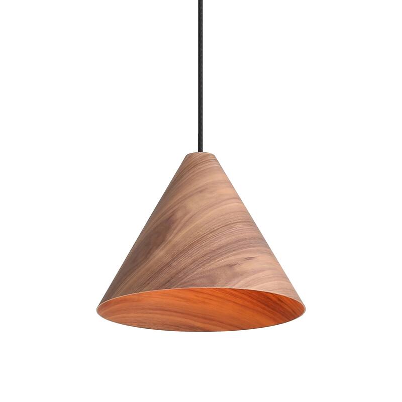 Conique 1-Light Pendant in Dark Walnut - Silver