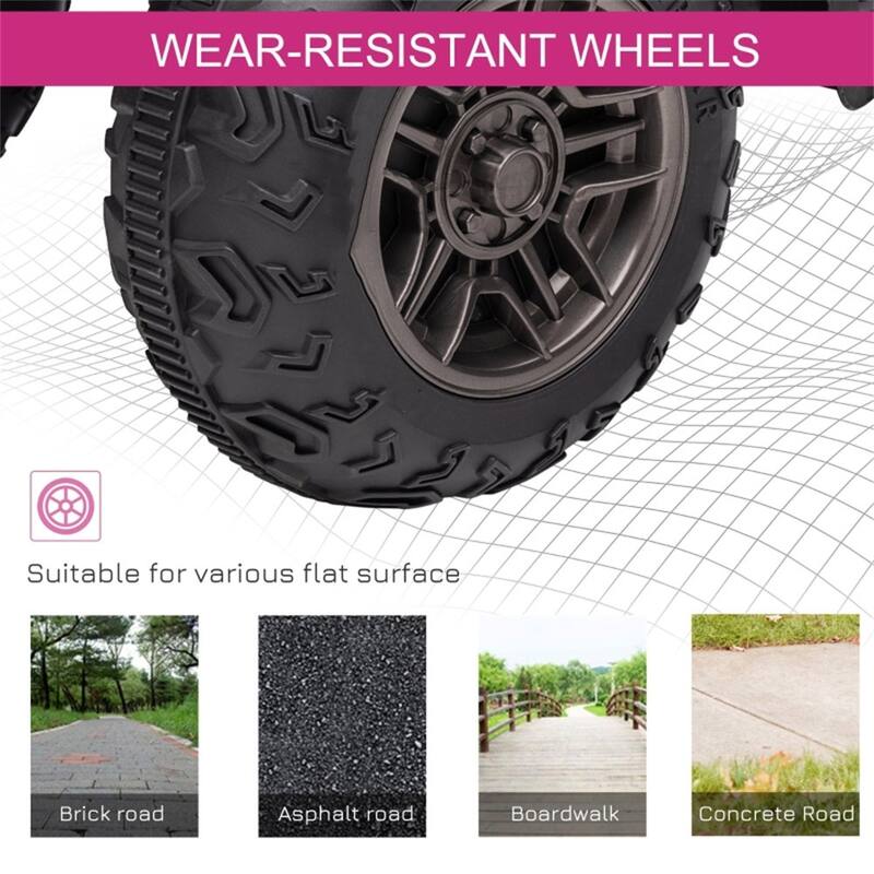 12V Kids Electric ATV with Comfortable Seat and Dashboard USB AUX Music and Safe Two-Speed - 34.6" L x 17.7" W x 19.7" H