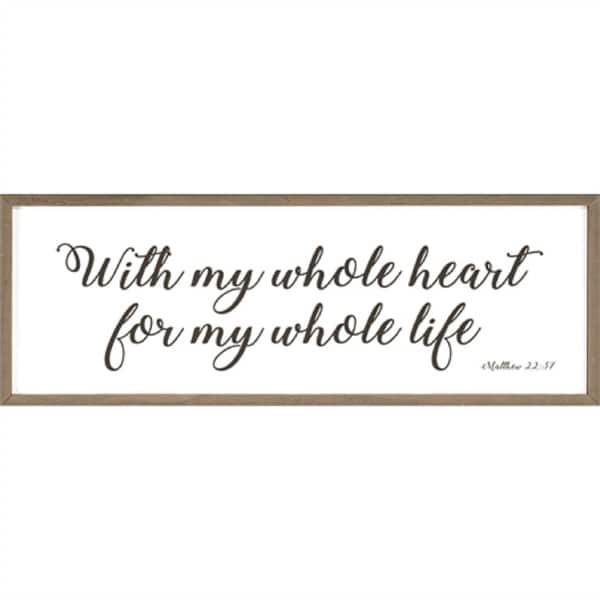 White and Black Bible Verse Printed Framed Rectangular Wall Art Decor 5" x 13.25" - N/A
