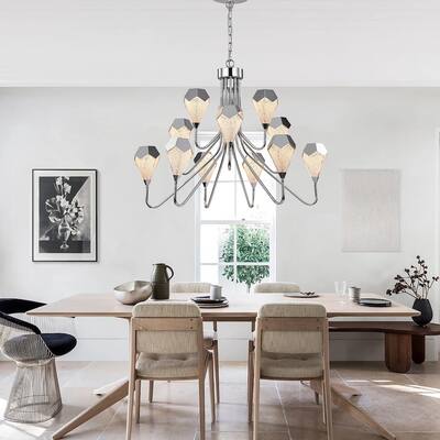 Clihome 12-Light Vintage Diamond Pendant Light with Shades