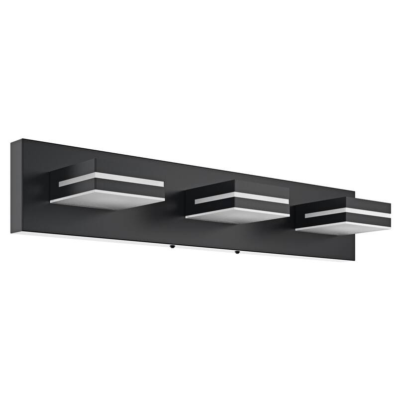 Modern 3-Light Square Shape Over Mirror LED Vanity Lighting Fixture