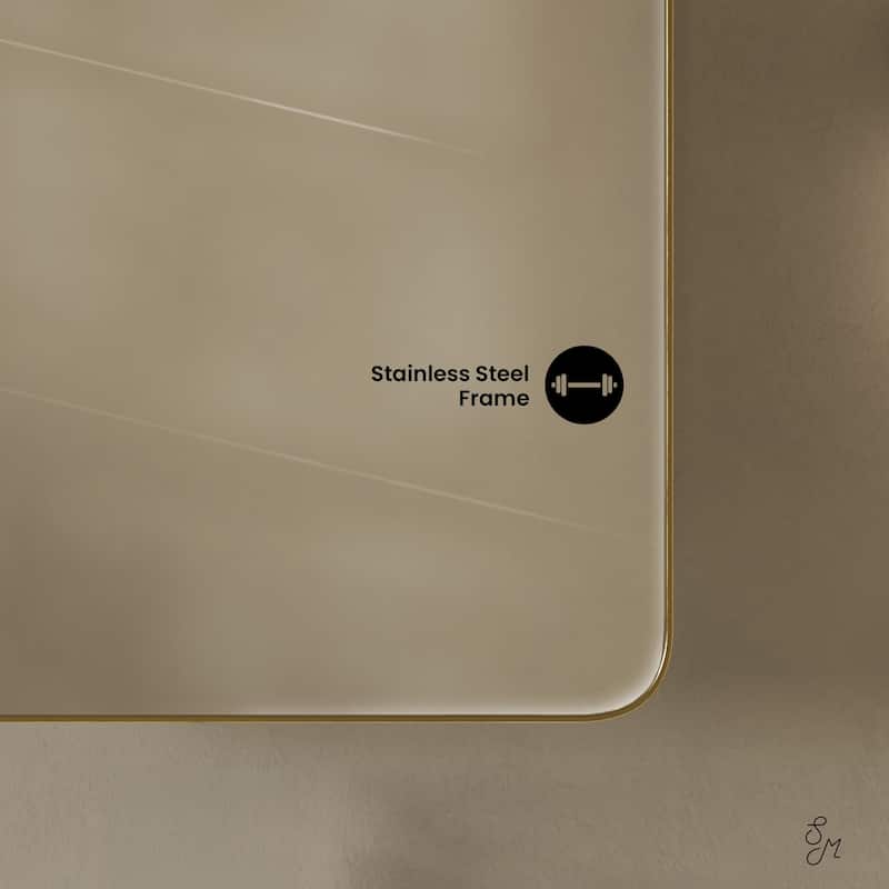 Pierre 20 X 30 Rectangle Recessed/Wall Mount Medicine Cabinet With Mirror In Brushed Gold - 20 x 30