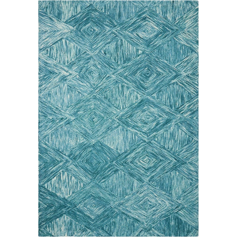Nourison Linked Geometric Diamond Area Rug.