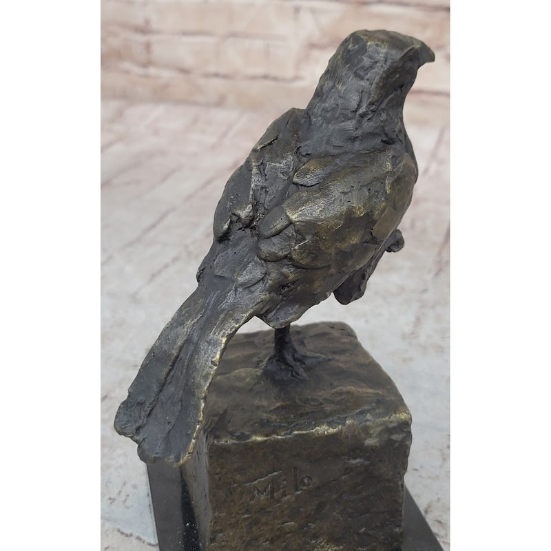 Bronze Metal Bird Sculpture Statue Figure Crude Style Original Art