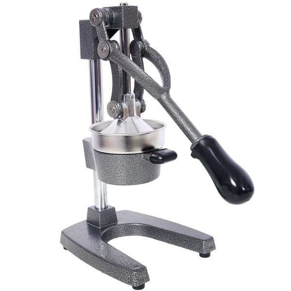 Citrus Juicer, Extra-Large Cast Iron Grade Manual Hand Press, Heavy Duty Countertop Squeezer for Fresh Orange Juice - Grey