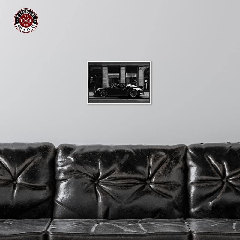 Notoriart City Streets Car Framed Car 1 Piece Canvas Wall Art