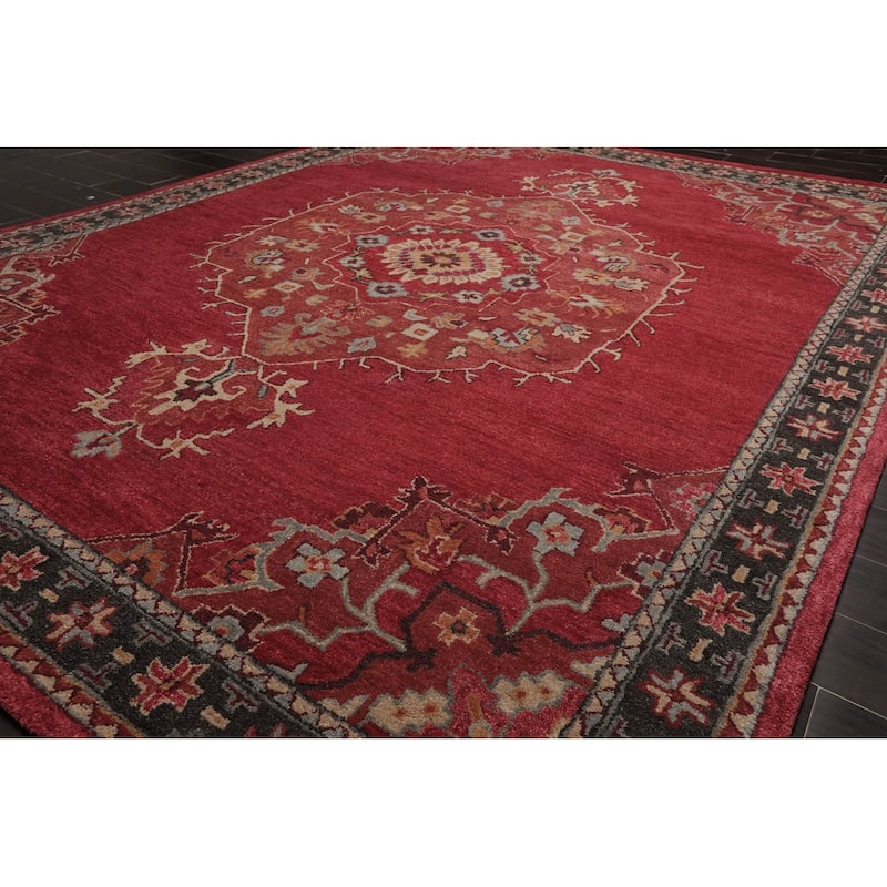 Hand Tufted Hand Made Wool Transitional Oriental Area Rug Pomegranate