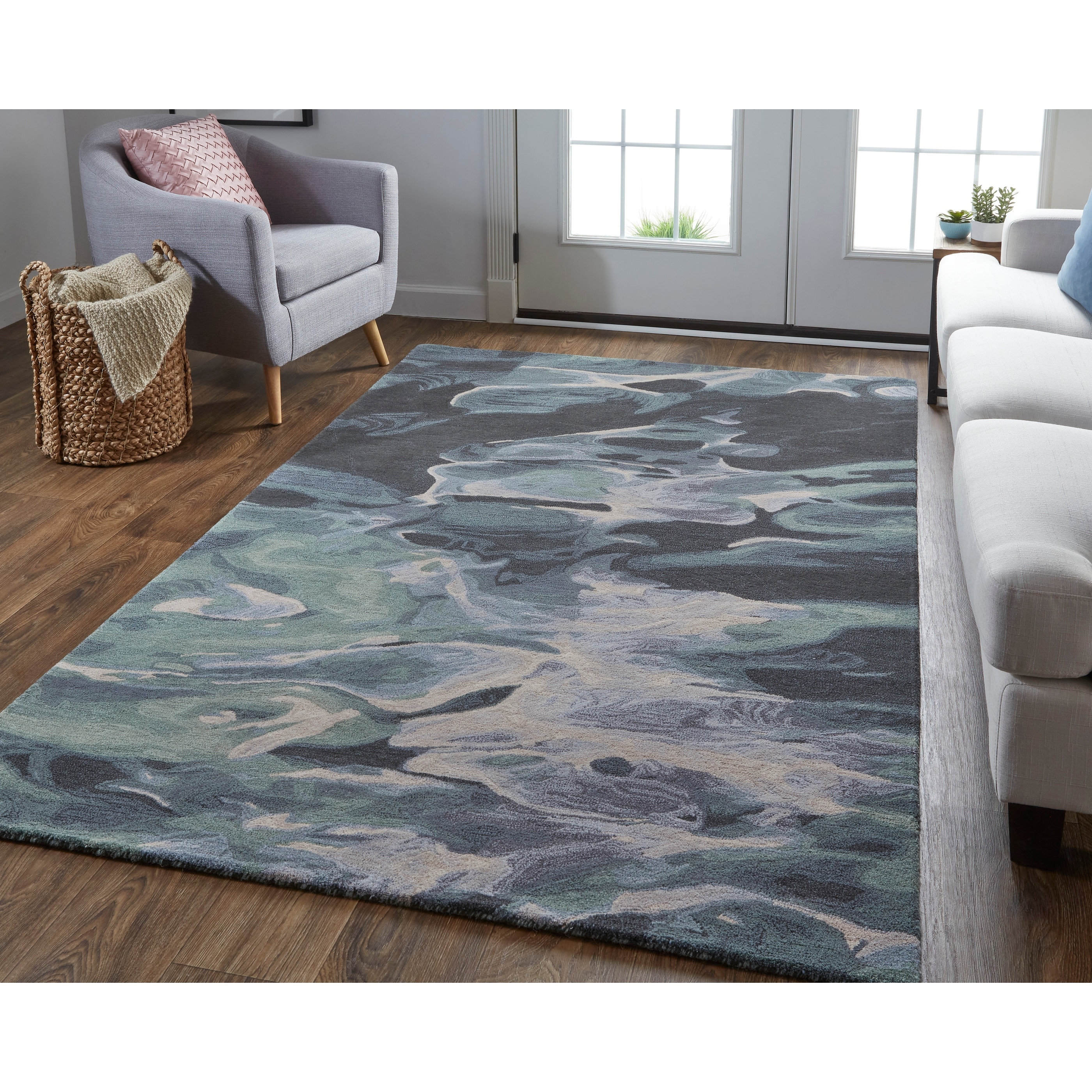 Grand Bazaar Nakita Hand Tufted Abstract Transitional Area Rug