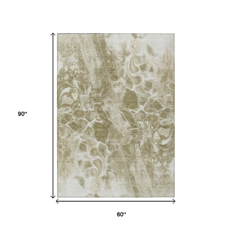 HomeRoots Abstract Transitional Rectangle Outdoor Rug