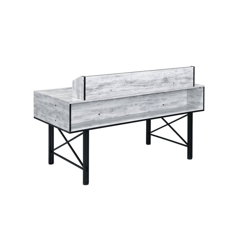 Safea Antique White & Black Finish Computer Desk