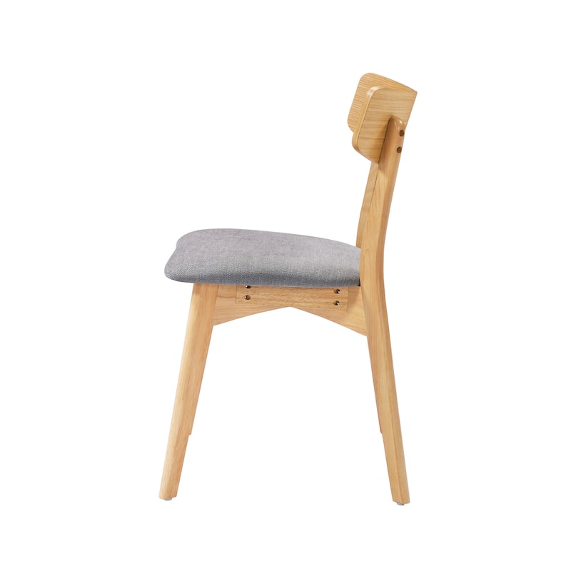 Christopher Knight Home-Chazz Mid-Century Modern Upholstered Rubberwood Dining Chairs (Set of 2/4)