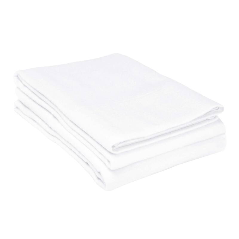 Superior Solid Flannel Cotton Fuzzy Pillowcases, Set of 2