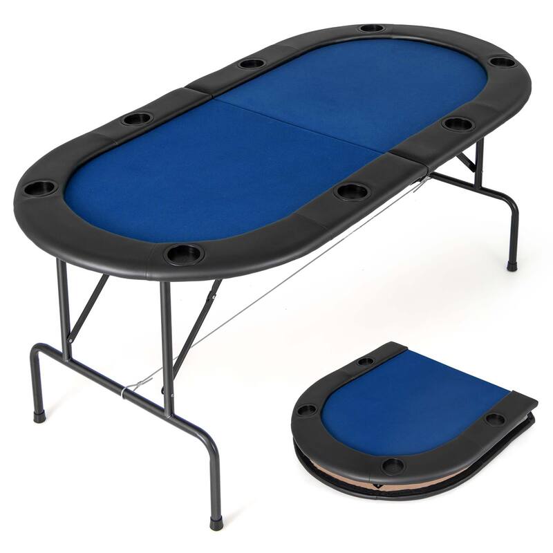Costway 8 Players Poker Table with 8 Cup Holders & Comfy Armrests - See Details