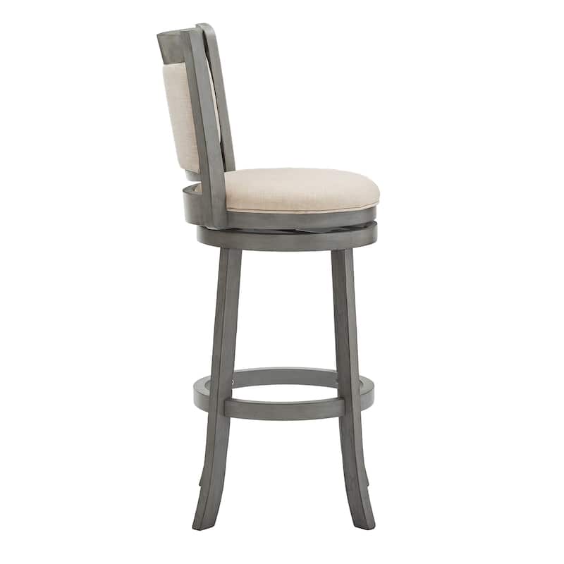 Verona Panel Back Linen Swivel 29-inch High Back Bar Stool by iNSPIRE Q Classic