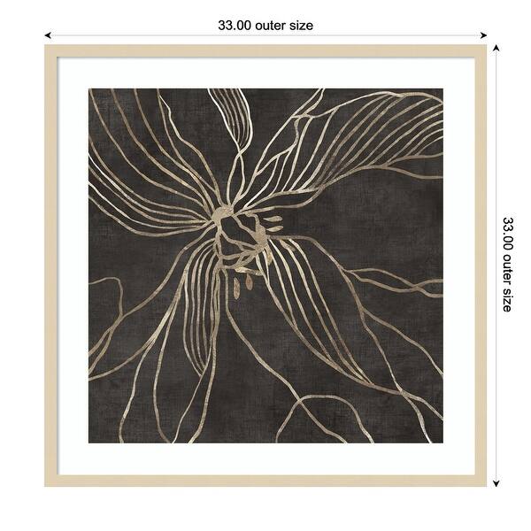 Lines of Gold Floral II by Asia Jensen Wood Framed Wall Art Print ...