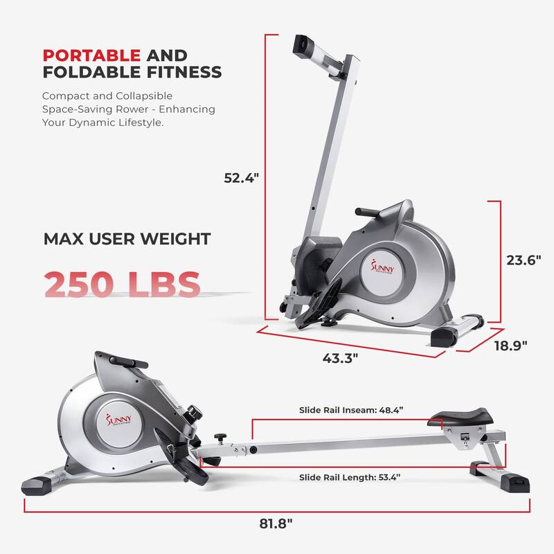 Sunny Health & Fitness SF-RW5515 Magnetic Rowing Machine Rower