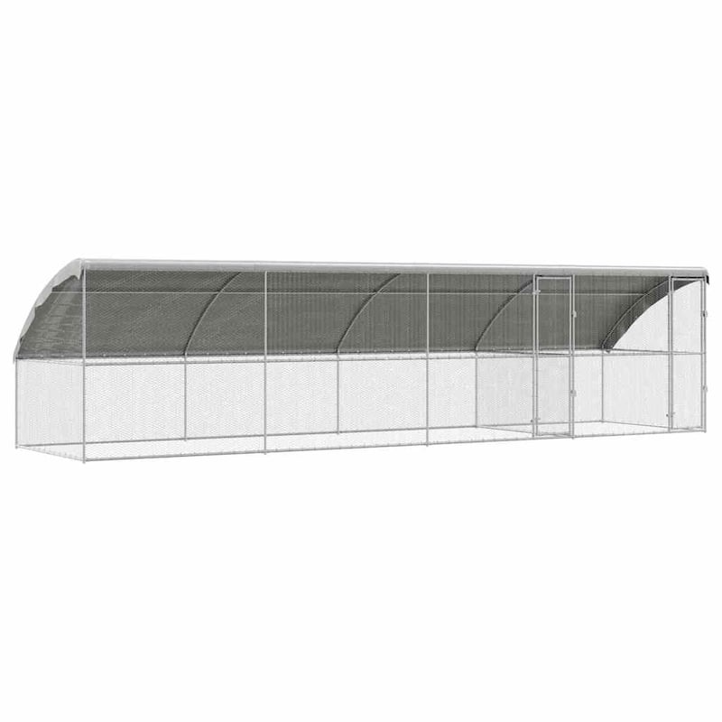 vidaXL Chicken Cage Silver 600/800 x 200 x 198.5 cm Galvanized steel