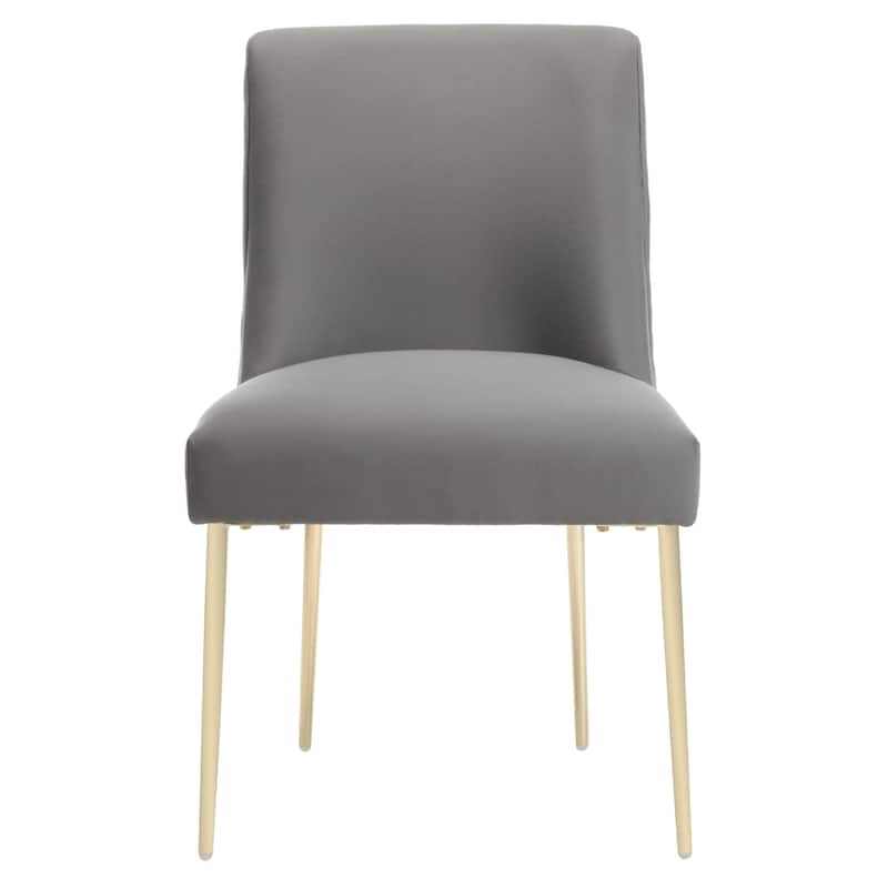 SAFAVIEH Couture Melonie Velvet Accent Chair - Mustard / Brass - 28"x23"x35.3" - 28" W x 23" D x 35" H - 28Wx23Dx35H