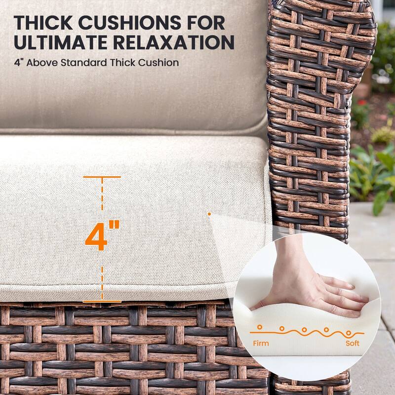 Pocassy Outdoor Sofa Swivel Chairs Patio Chair Funiture Set