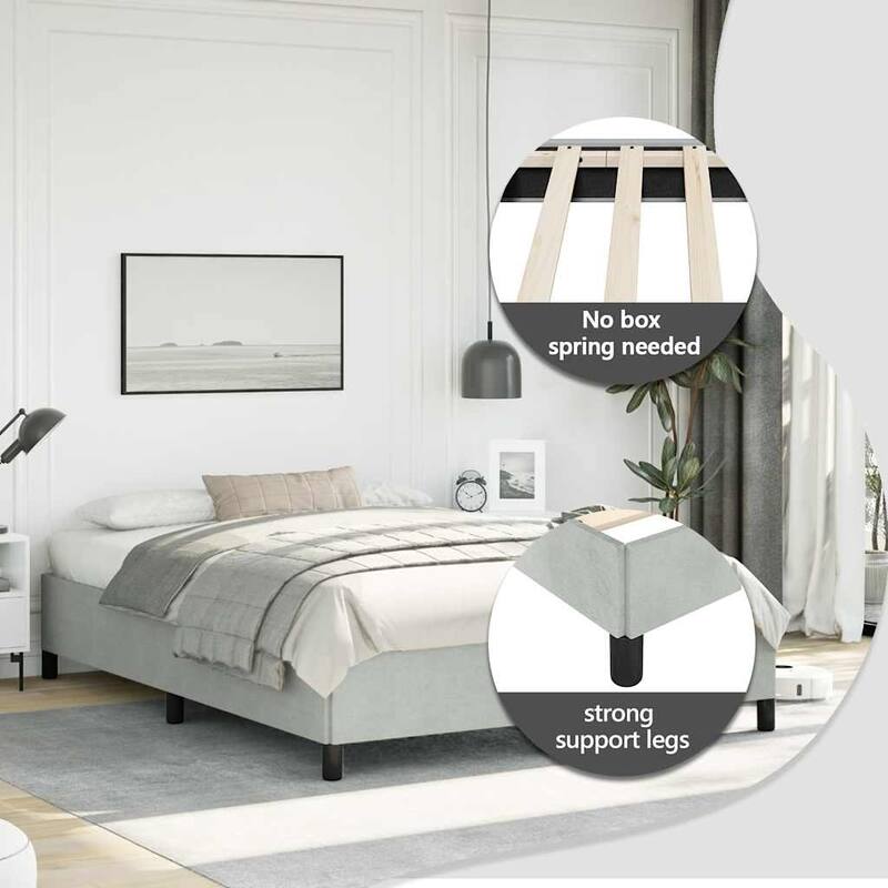 vidaXL Bed Frame, Velvet, No Mattress