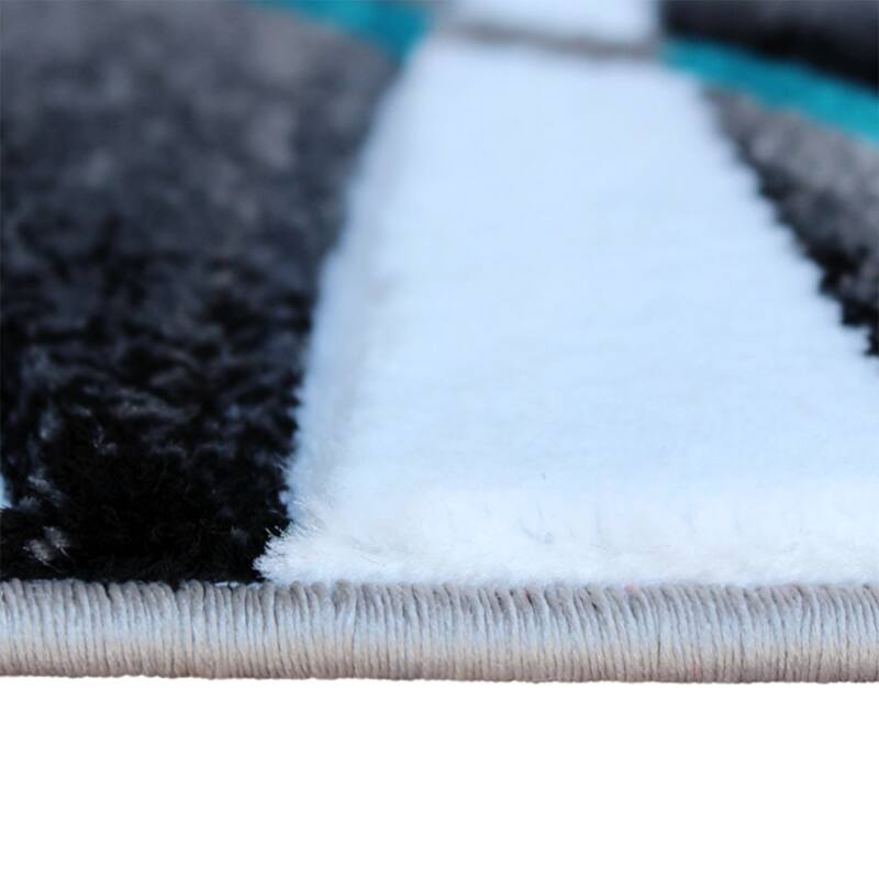 Modern Ribboned Design High-Low Pile Abstract Area Rug