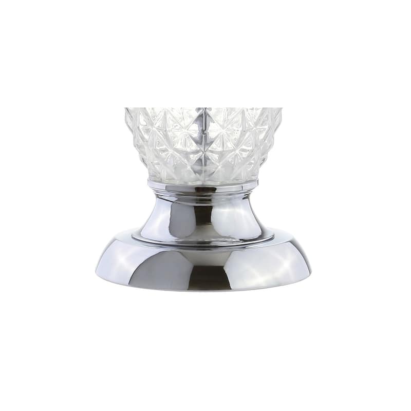 Bette 24" Glass LED Table Lamp, Clear/Chrome by JONATHAN Y