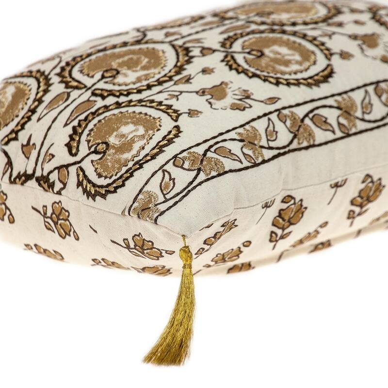 Gold and Bronze Embroidered Decorative Lumbar Pillow Bed Bath & Beyond 35432786