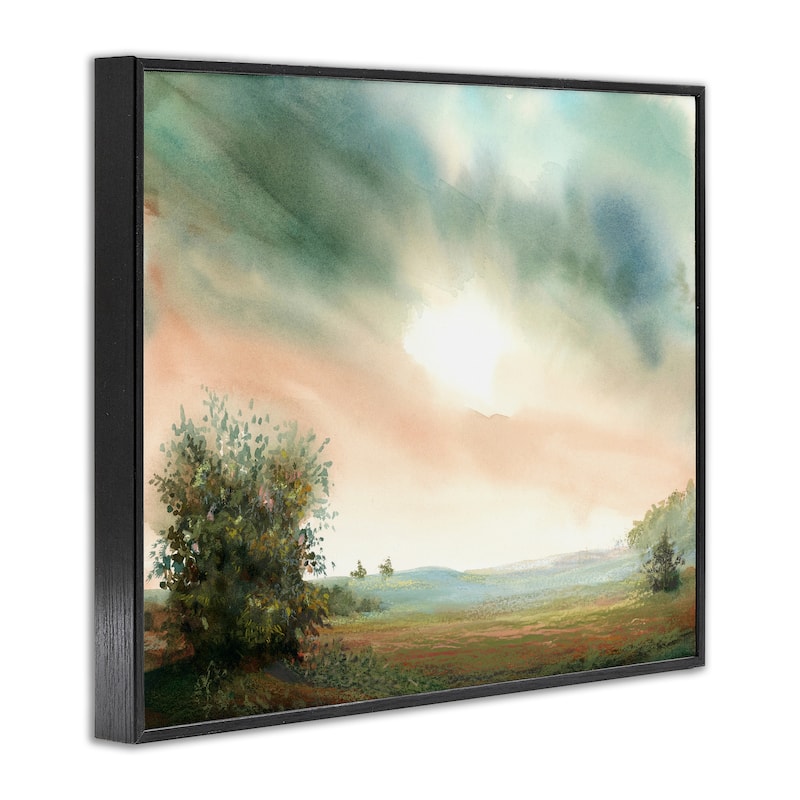 Stupell Sunrise over Pastoral Field Framed Giclee Art Design By Ashley Davis