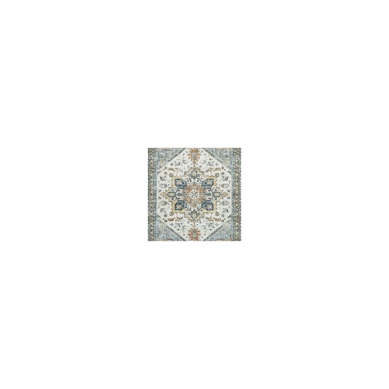 Signature Design by Ashley Wallney Blue/Gray/Orange Memory Foam Area Rug