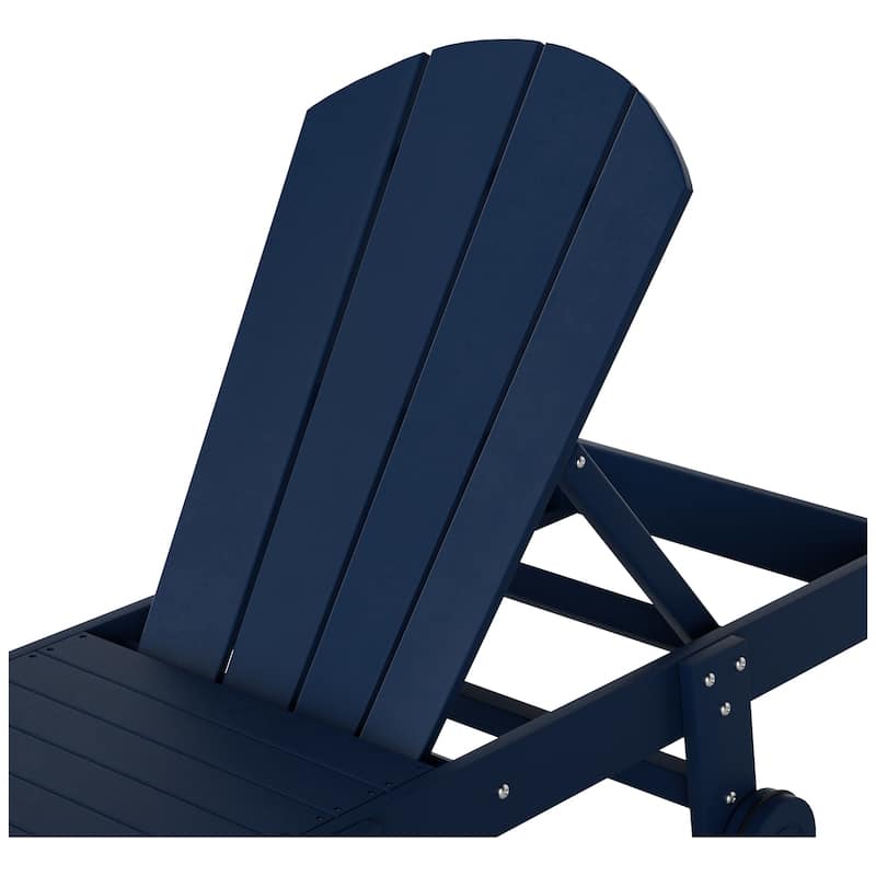 Polytrends Laguna Hdpe All Weather Outdoor Patio Pool Reclining Armless Chaise Lounge With Wheels