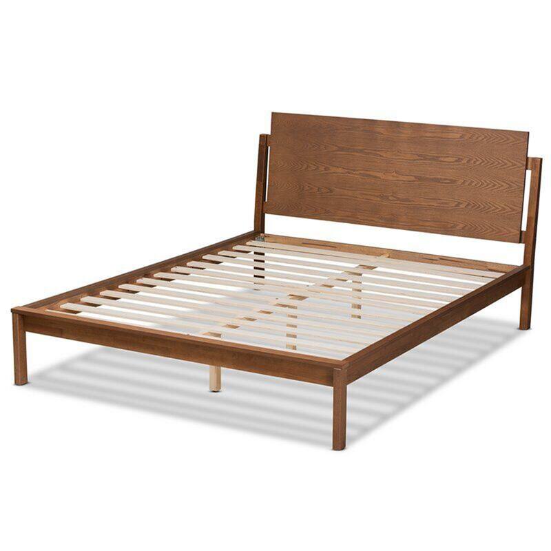 Walnut Brown Finished King Size Platform Bed