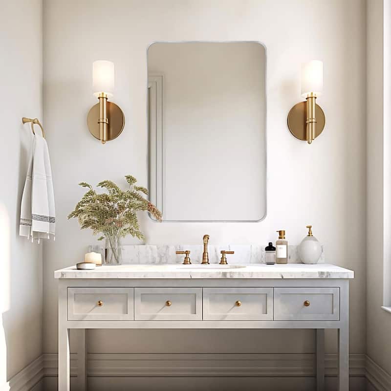 2 Pack Bathroom Rectangle Mirror Wall Mounted