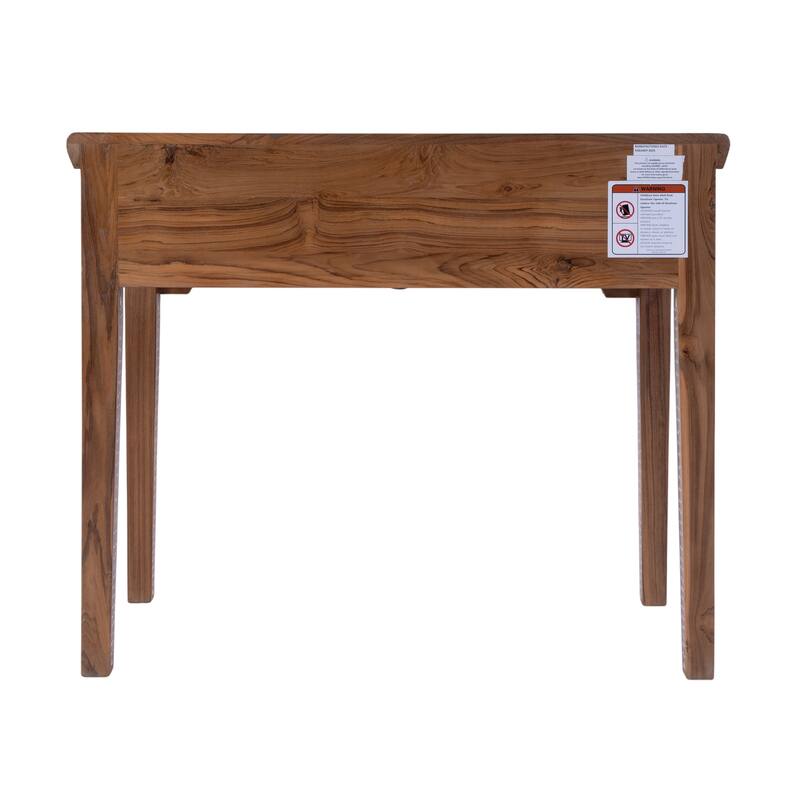 Rashmi 36 in. W Rectangular Teak & Bone 2 Drawer Console Table