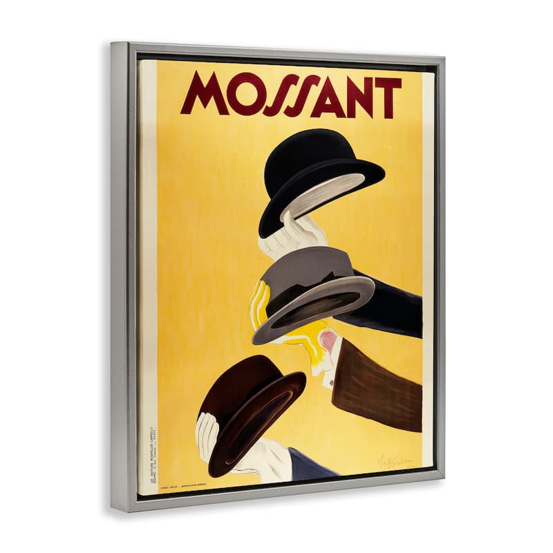 Stupell Vintage Top Hat Advertisement Framed Floater Canvas Wall Art Design By Marcus Jules