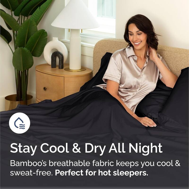 CGK Linens Solid Rayon From Bamboo 4 Piece Deep Pocket Soft Bed Sheet Set