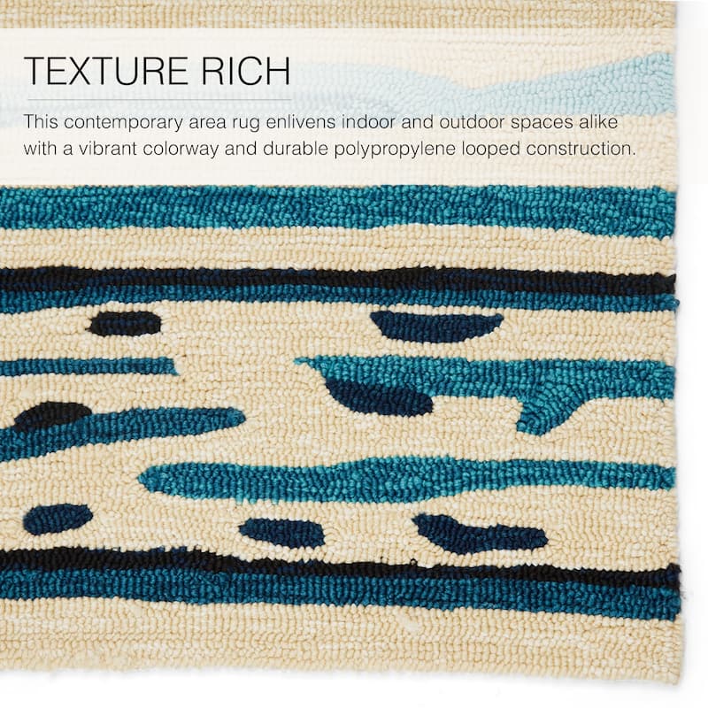 Sketchy Lines Indoor and Outdoor Abstract Area Rug
