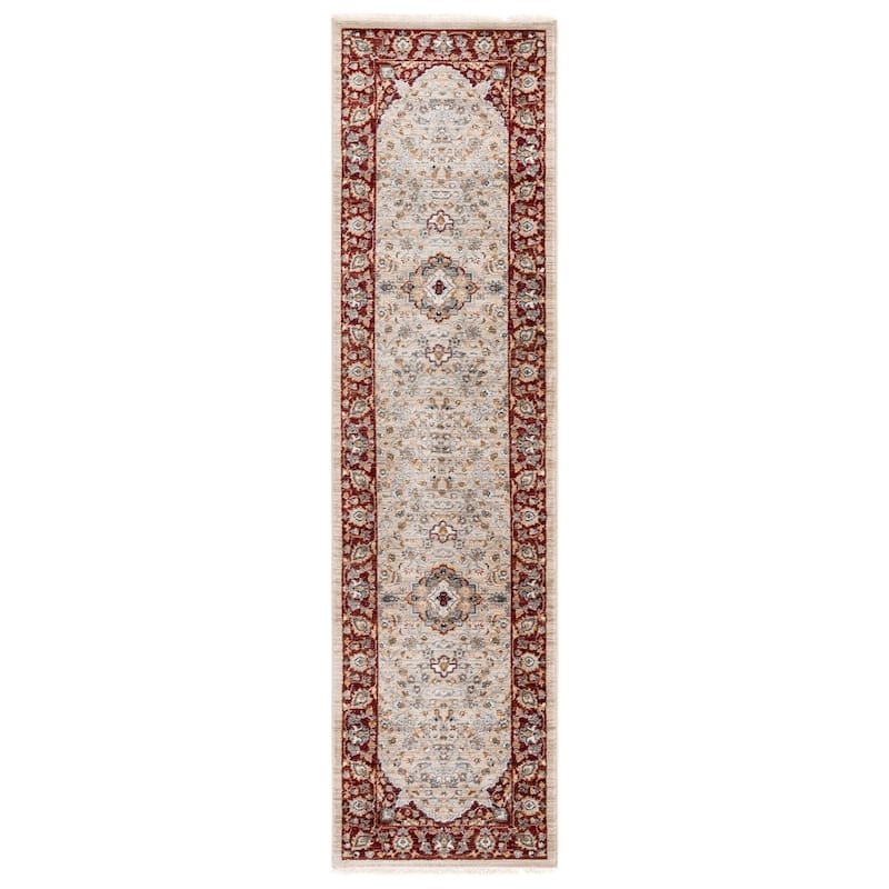 SAFAVIEH Lauren Ralph Lauren Metanet Transitional Rug - 2' x 8' Runner - Beige/Red