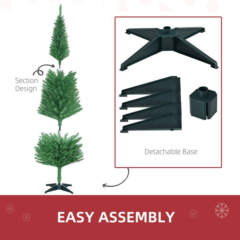 Artificial Pencil Christmas Tree, Compact Design, Flame-Retardant for Safety