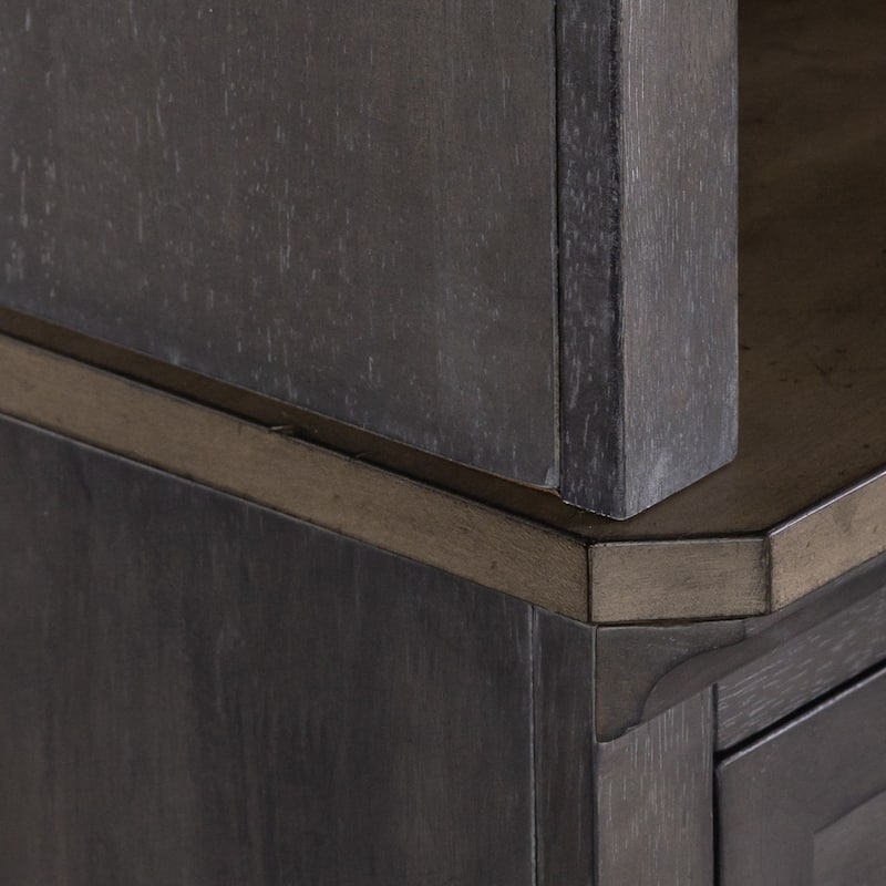 Ocean Isle Slate & Weathered Pine Entertainment Center with Piers