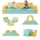 preview thumbnail 1 of 4, 10PCS Kids Couch, Baby Climbing,Crawl Foam Play Set,Foam Climbing Blocks Convertible Sofa,Kids Play Couch,Climbing Structure Green