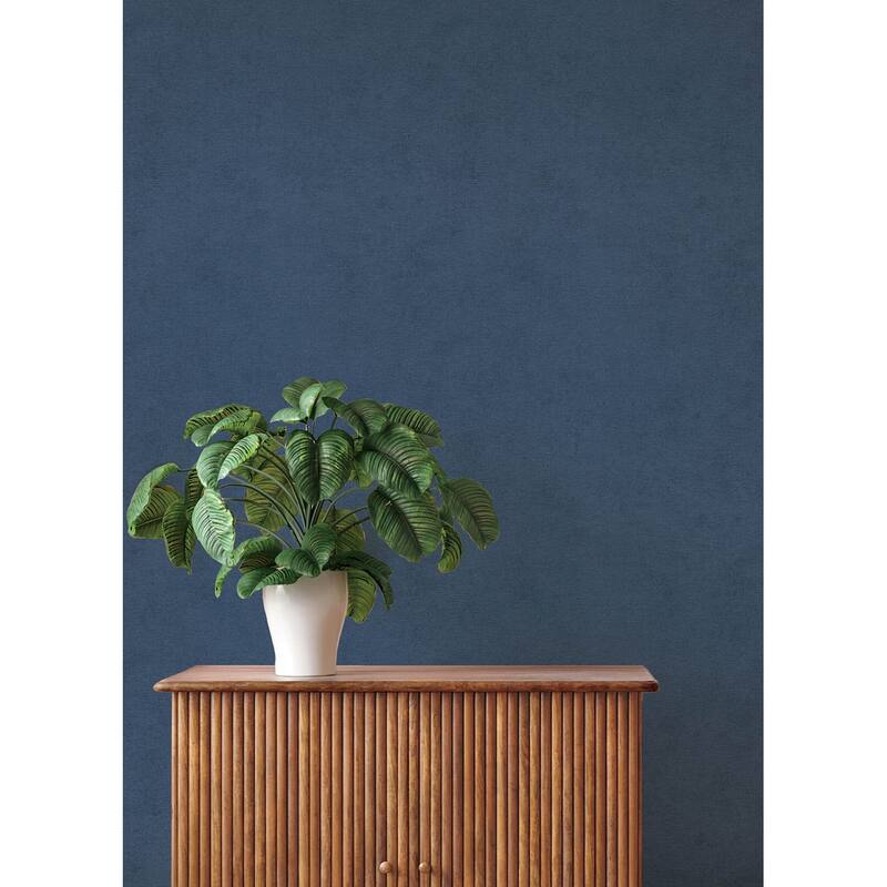 A-Street Prints Cullen Navy Faux Linen Wallpaper