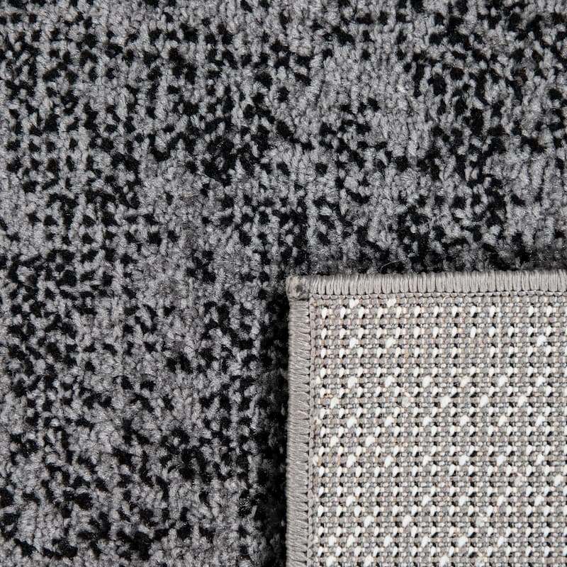Grey Black Area Rug Modern Design with Abstract Paint Effect