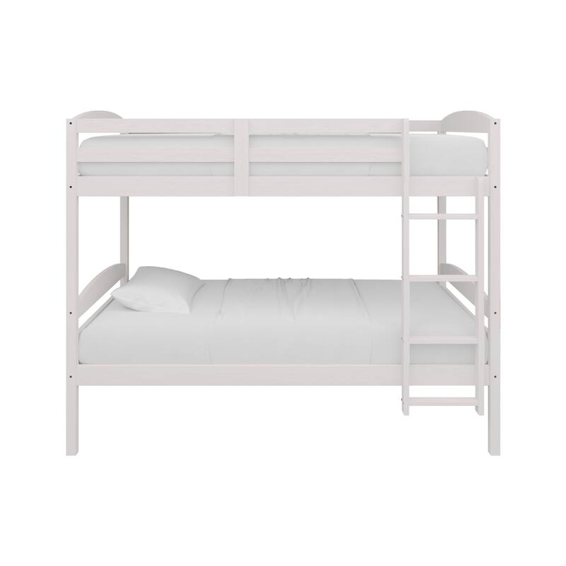 CraftPorch Contemporary Twin Over Twin Bunk Bed - White