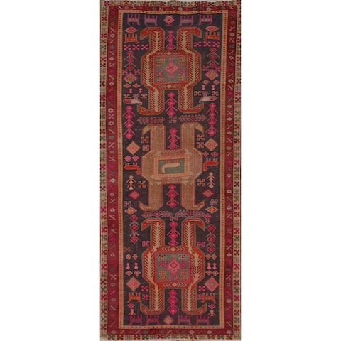 Tribal Traditional Meshkin Persian Runner Rug Hand-knotted Wool Carpet - 3'10" x 10'1"
