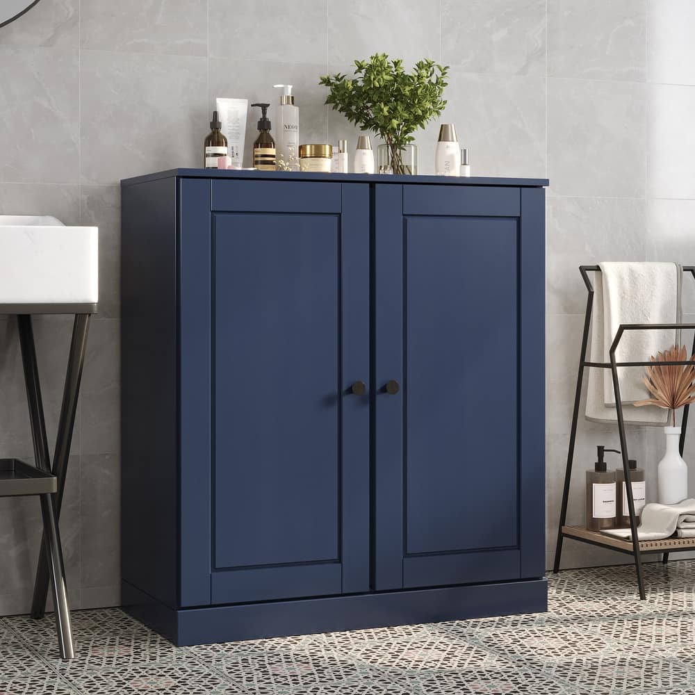 Palace Imports 100% Solid Wood Bathroom Storage Cabinet, Raised Panel Doors, Adjustable Shelves, 32" Wide, 35.75" Tall