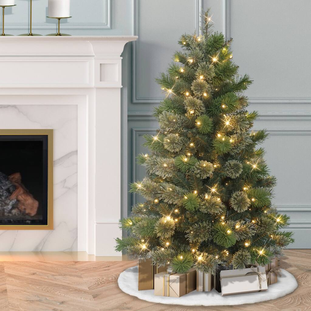 Pre-Lit Oklahoma Pine Artificial Christmas Tree - 4.5' - Warm White LED