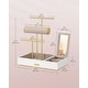 preview thumbnail 12 of 17, Gold Metal Multi-Tier Jewelry Holder with Necklace, Earring & Bracelet Organizer Stand - 6.7"D x 10.6"W x 11.4"H