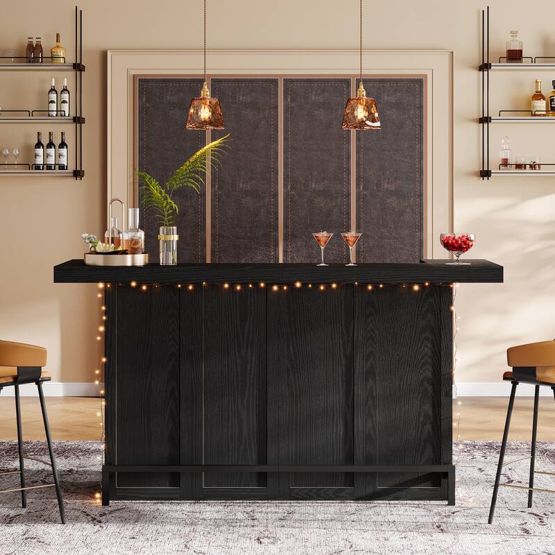 70.9-Inch 4-Tier Bar Table, Large Wooden Home Bar Unit