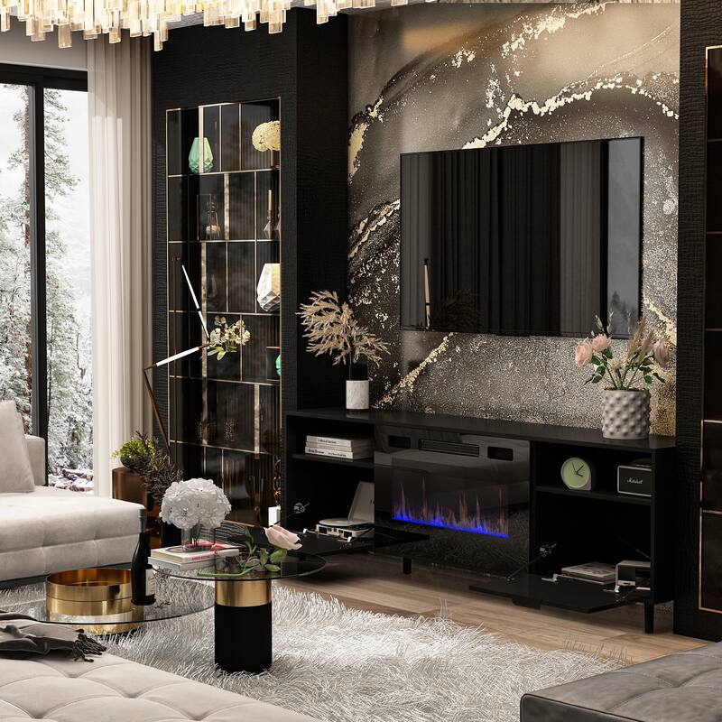 Electric Fireplace TV Stand TV Console Recessed Electric Fireplace